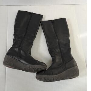 Women's Rieker Black 2 inch Wedge Snow Winter Tall Warm Boots Size 38 (7)